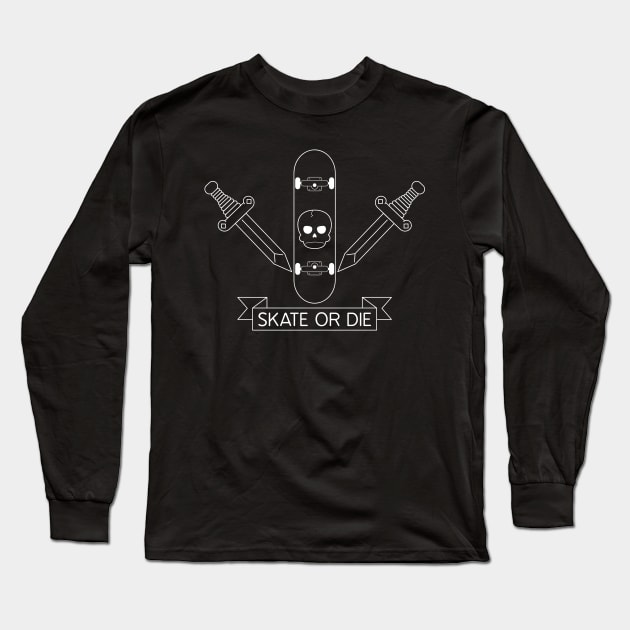 SKATE OR DIE Long Sleeve T-Shirt by RadicalLizard